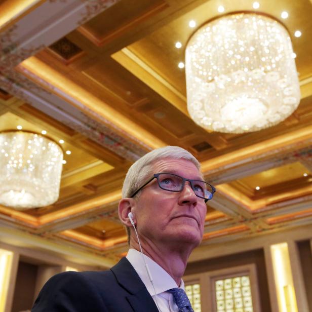 Apple CEO Tim Cook attends the annual session of CDF 2018 in Beijing