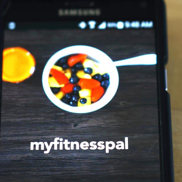 This photo illustration shows the MyFitnessPal app is seen on a smartphone in Golden, Colorado