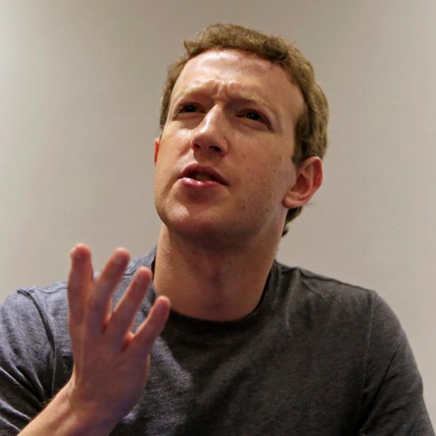 FILE PHOTO: Facebook CEO Mark Zuckerberg speaks during a Reuters interview at the University of Bogota