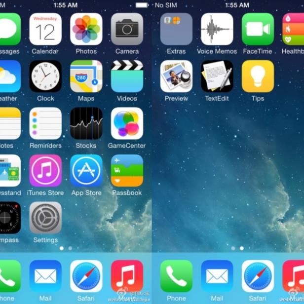 Geleakte iOS 8 Screenshots