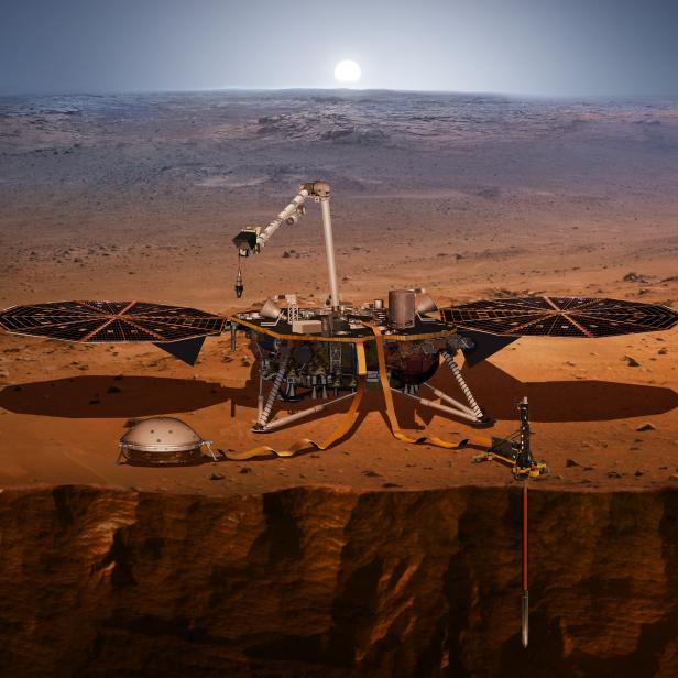 Die Raumsonde InSight wird den Aufbau des Mars genauer untersuchen