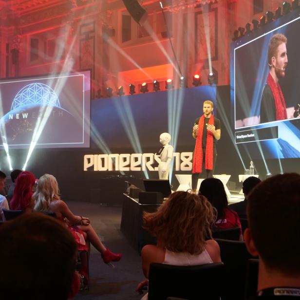 Ryan Holmes, Gründer des Start-ups Space VR, beim Pioneers Festival 2018 in Wien