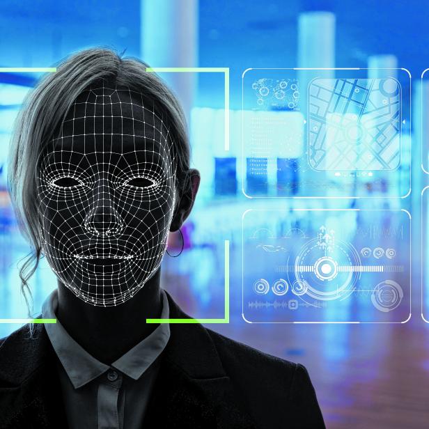 Facial Recognition System concept.