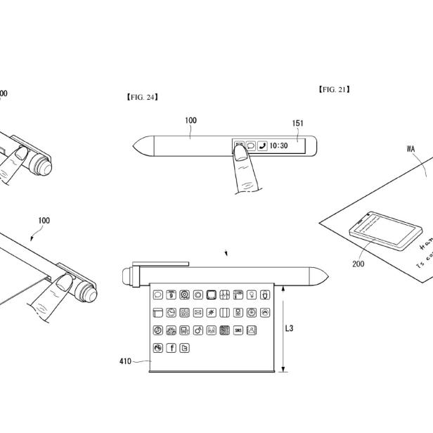 LG-Patent für einen Smartphone-Stift mit ausrollbarem Display