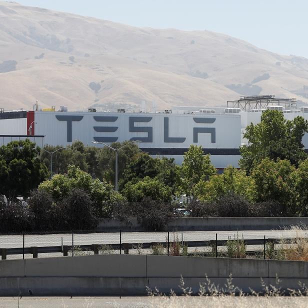 The Tesla factory is seen in Fremont