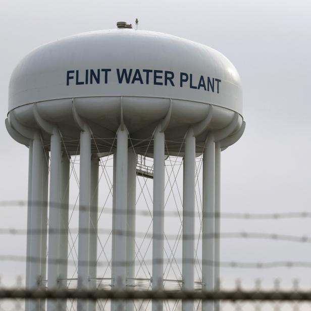 FILE PHOTO: The Flint Water Plant tower in Flint Michigan