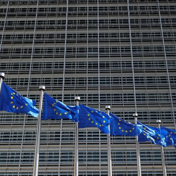 European Union flag flutter outside the EU Commission headquarters in Brussels