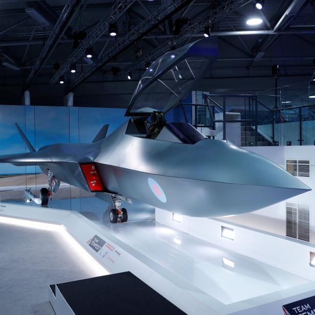 Britain's defence minister, Gavin Wiliamson, unveiled a model of a new jet fighter, called 'Tempest' at the Farnborough Airshow, in Farnborough