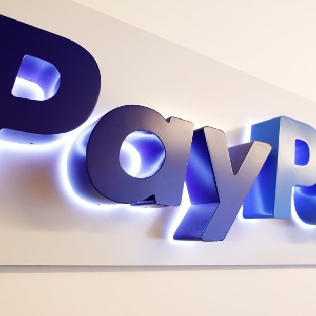 FILE PHOTO: The PayPal logo is seen at a high-tech park in Beersheba