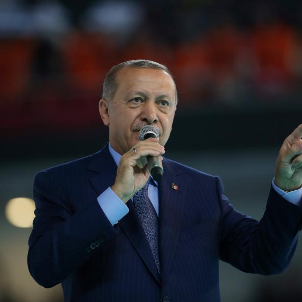 Turkish President Erdogan makes a speech during a meeting of his ruling AK Party in Ankara