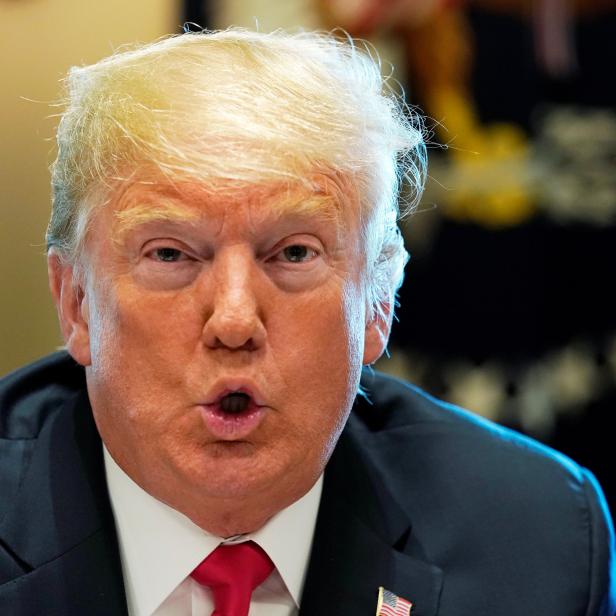 U.S. President Trump speaks as he holds a cabinet meeting at the White House in Washington