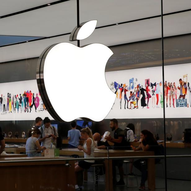 People visit an Apple store in Istanbul