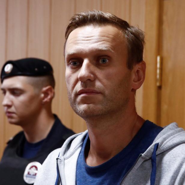 Russian opposition leader Navalny attends a court hearing in Moscow