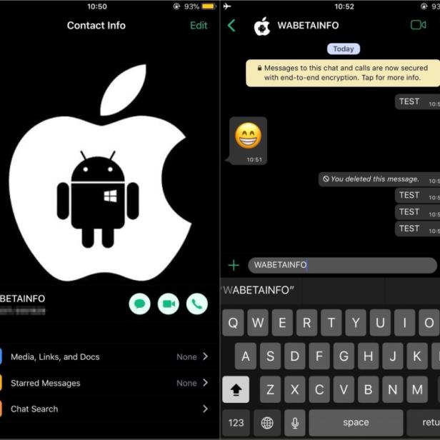 Diese Konzeptstudie von WABetaInfo zeigt, wie ein Dark Mode von WhatsApp aussehen könnte.