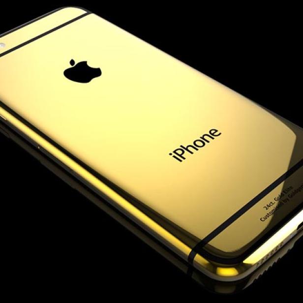 Hauptpreis: Das vergoldete iPhone 6 aus dem Hause Goldgenie wiegt 129 Gramm. Dieselbe Menge Gold ist in etwa 3800 Euro wert...