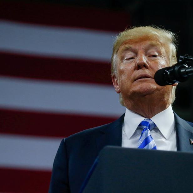 FILE PHOTO:    U.S. President Donald Trump speaks at a Make America Great Again rally at the Civic Center in Charleston