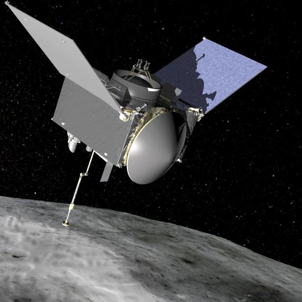 Artist rendering of NASA's OSIRIS-REx spacecraft is seen in an undated handout image