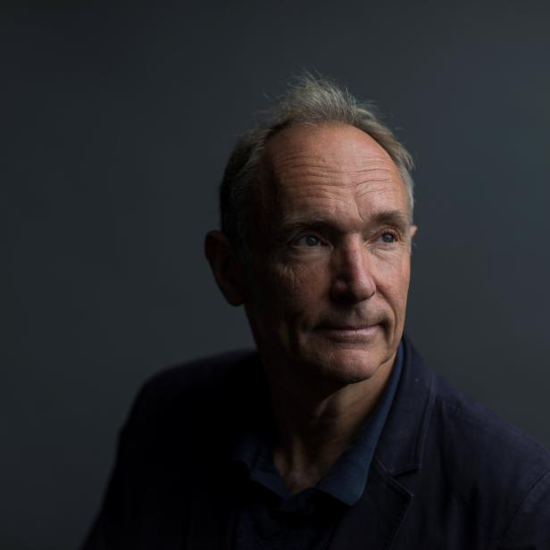 World Wide Web founder Tim Berners-Lee poses for a photograph following a speech at the Mozilla Festival 2018 in London