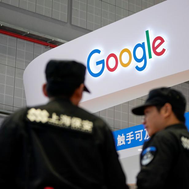 A Google sign is seen during the China International Import Expo (CIIE), at the National Exhibition and Convention Center in Shanghai