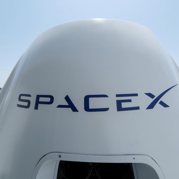 FILE PHOTO: The top of a replica Crew Dragon spacecraft is show at SpaceX headquarters in Hawthorne, California