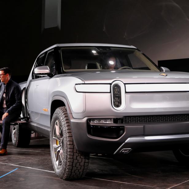 Rivian introduces R1T all-electric pickup truck at LA Auto Show in Los Angeles