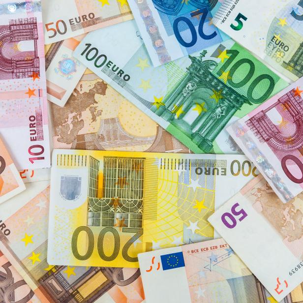 Background of euro banknotes