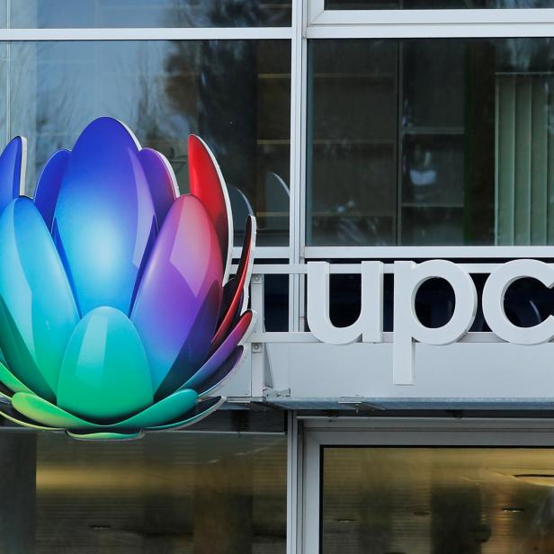 FILE PHOTO: Logo of  UPC Cablecom is pictured in Renens