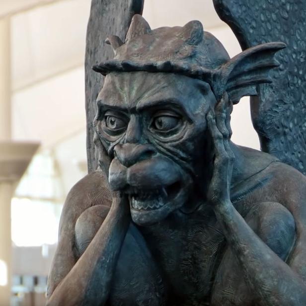 Sprechende Statue am Flughafen von Denver