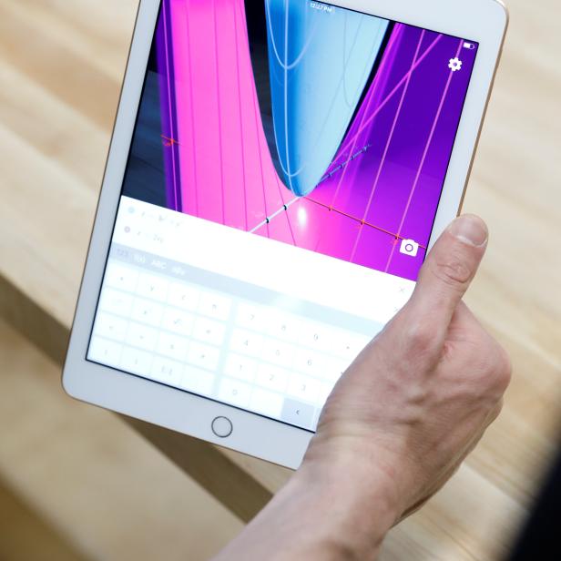 New Apple Inc. iPad 6 is demonstrated at event in Chicago