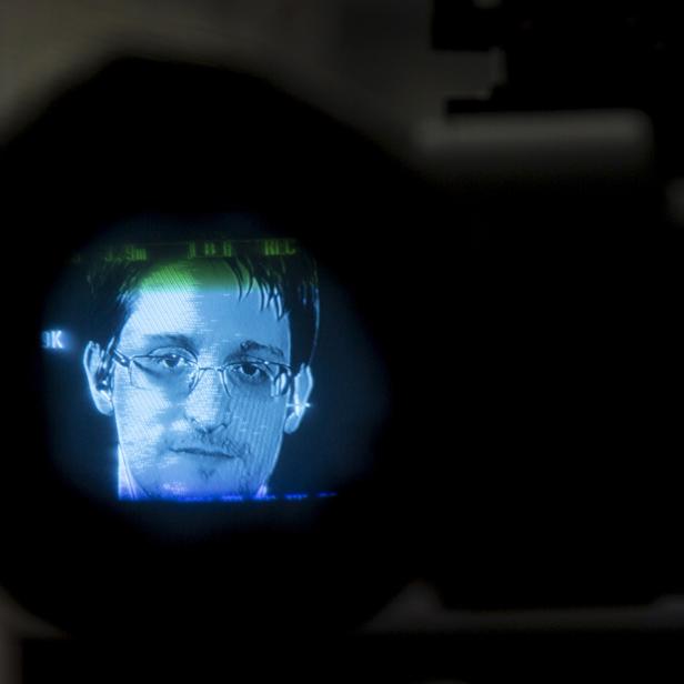 FILE PHOTO: American whistleblower Snowden via video link from Moscow regarding International Treaty on the Right to Privacy, Protection Against Improper Surveillance and Protection of Whistleblowers in New York