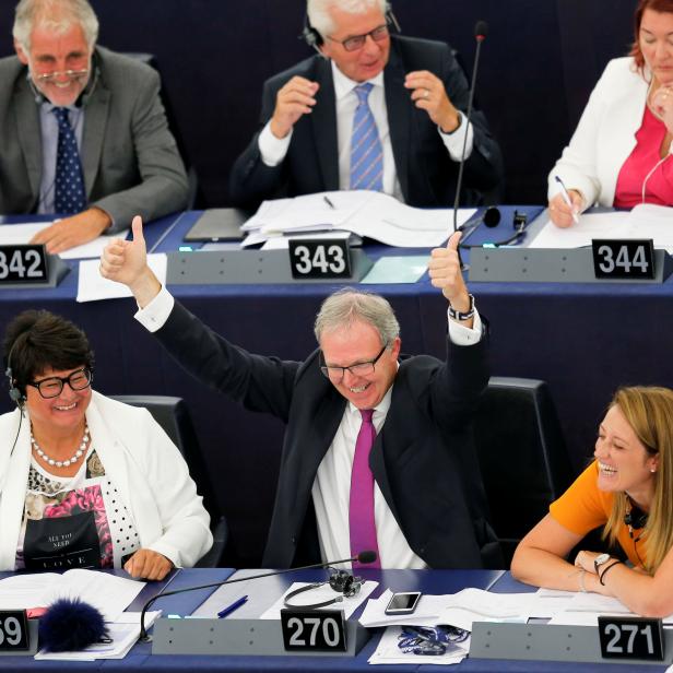 MEPs take part in a voting session at the European Parliament in Strasbourg