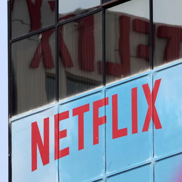 FILE PHOTO: The Netflix logo is seen on their office in Hollywood, Los Angeles