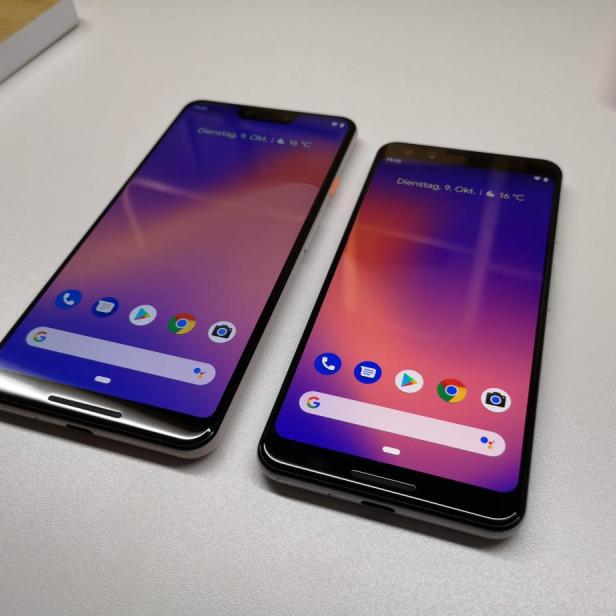 Im Bild: Pixel 3 und Pixel 3 XL.