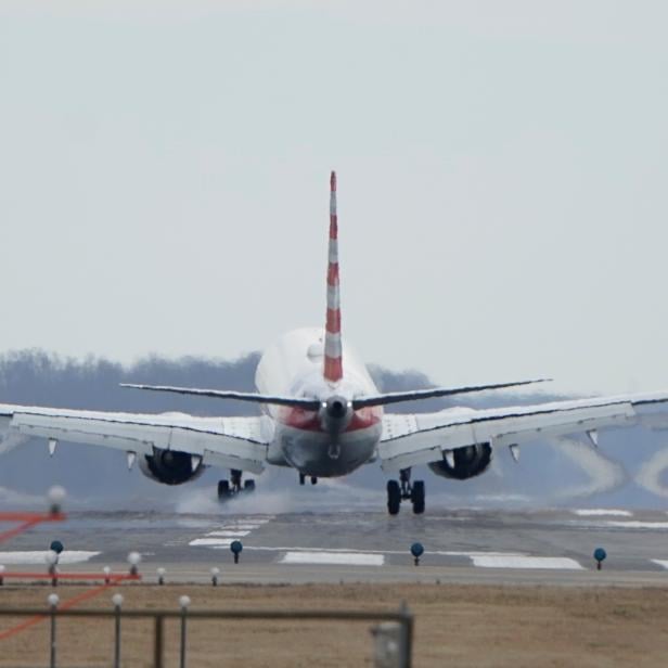 FILE PHOTO: An American Airlines Boeing 737 MAX 8 flight lands at Reagan National Airport in Washington