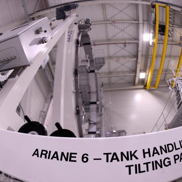 General view of Ariane 6, Europe's next-generation space rocket, production line of Ariane Group in Bremen