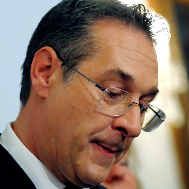 Austrian Vice Chancellor Heinz-Christian Strache addresses the media in Vienna