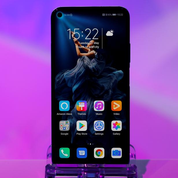 FILE PHOTO: Huawei's new Honor 20 smartphone is seen at a product launch event in London