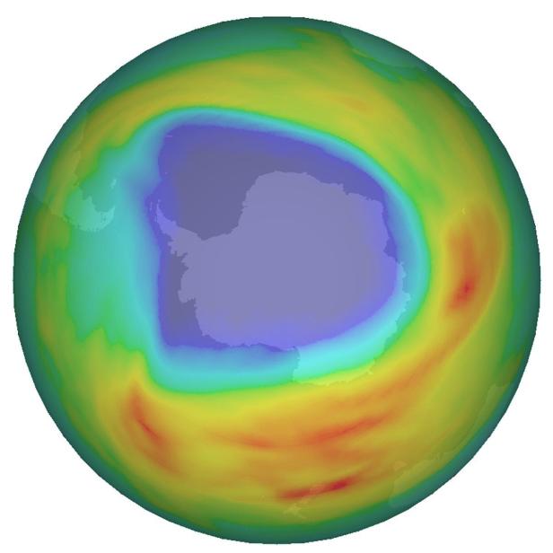 Das Ozonloch über dem Südpol