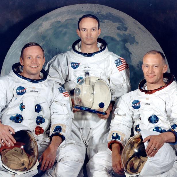 FILE PHOTO: Armstrong, Collins and Aldrin are pictured