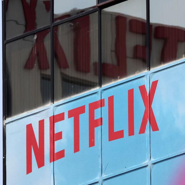 FILE PHOTO: The Netflix logo is seen on their office in Hollywood, Los Angeles