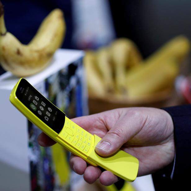 FILE PHOTO: The new Nokia 8110 at the Mobile World Congress in Barcelona