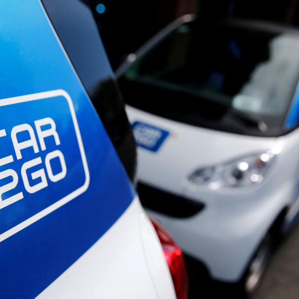 FILE PHOTO: The logo of German car-sharing firm Car2Go is pictured in Cologne