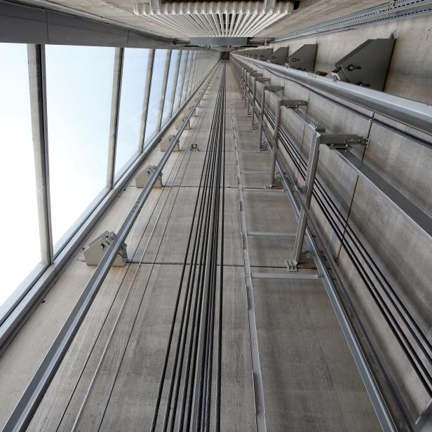 FILE PHOTO: Thyssenkrupp's elevator test tower is pictured in Rottweil