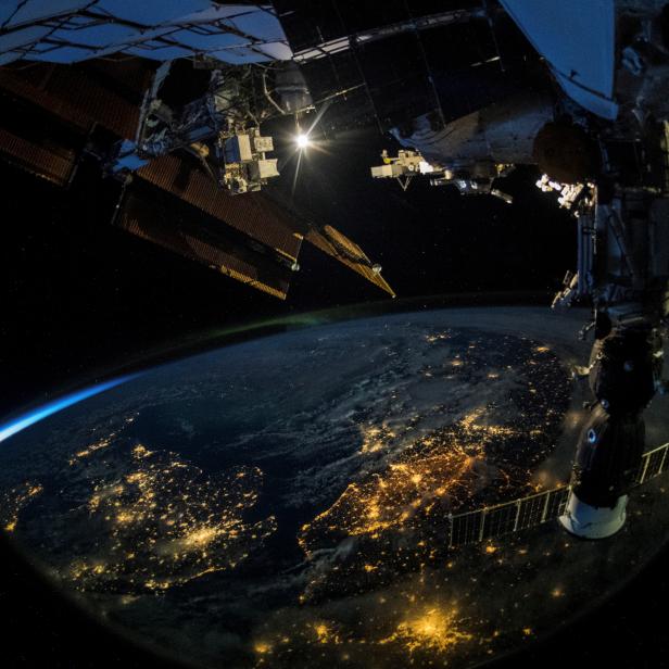 Photo taken from ESA astronaut Alexander Gerst shows Europe by night from the ISS