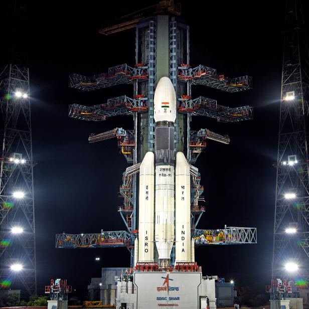 Die Chandrayaan-2 kurz vor ihrem Start am 22. Juli 2019.