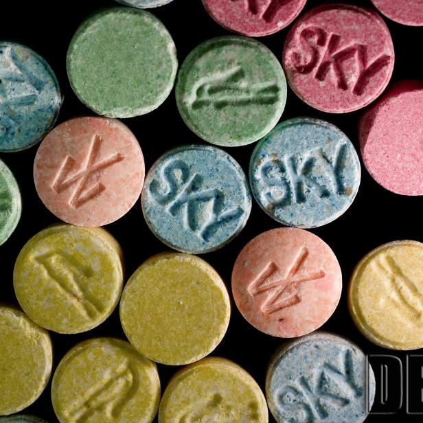 DEA undated handout file photo shows ecstasy pills, which contain MDMA