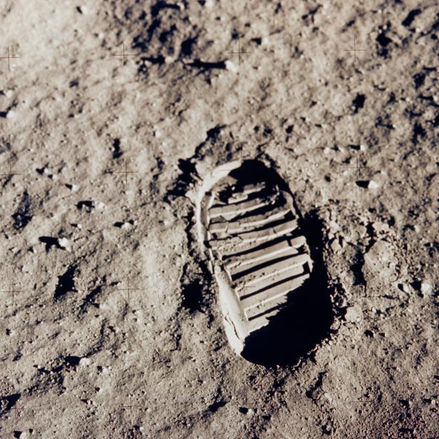 FILE PHOTO: One of the first footprints on the Moon is pictured