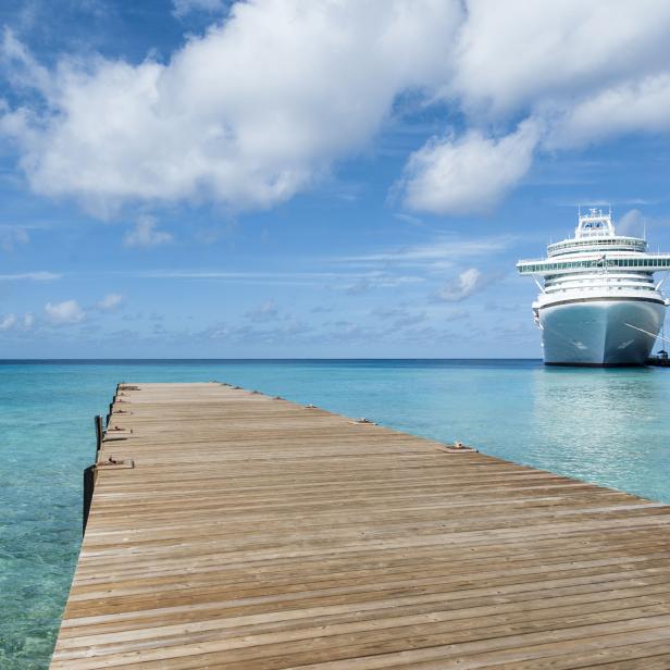 Ship Moored Caribbean Islands Cruise