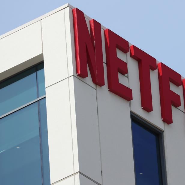 FILE PHOTO: The Netflix logo is seen on the company's office in Hollywood, Los Angeles