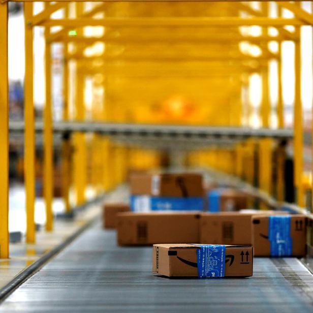 FILE PHOTO: Amazon packages are seen at the new Amazon warehouse during its opening announcement on the outskirts of Mexico City